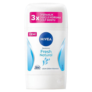 Nivea Fresh Natural Women's Deodorant Stick - 48 Hour Protection, Aluminum-Free, 1.69 fl oz Nivea Fresh Natural Deodorant Stick - 48hr Protection Nivea Fresh Natural Deodorant, Women's Deodorant Stick, Aluminum-free Deodorant, 48-hour Deodorant Protection, Natural Deodorant for Women, Deodorant for Sensitive Skin, Ocean Extracts, Alcohol-free, Dye-free, Women's Hygiene, Personal Care, Natural Personal Care