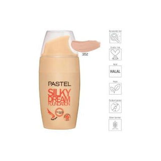 Pastel Silky Dream Foundation: Lightweight, Hydrating, & Long-Lasting Coverage for a Natural Finish - 30 ml - 352 Pastel Foundation: Lightweight, Long-Lasting & Natural Finish foundation, lightweight foundation, long lasting foundation, hydrating foundation, non-comedogenic foundation, natural finish foundation, makeup, face makeup, concealing foundation, breathable foundation, radiant foundation, easy application, smooth complexion, blemish coverage, redness reduction, dry skin, moisturizing, healthy skin,