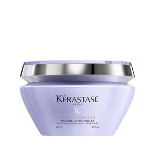 Kerastase Blond Absolu Masque Ultra Violet - Neutralizes Yellow Tones, Enhances Blonde Hair Color - 200ml Kerastase Blond Absolu Masque Ultra Violet - Neutralize Brassy Tones Kerastase Blond Absolu Masque, Ultra Violet hair mask, blonde hair care, color correcting hair mask, neutralizing yellow tones in hair, hair mask for blonde hair, Kerastase hair products, blonde hair maintenance, color correction, high-end hair care