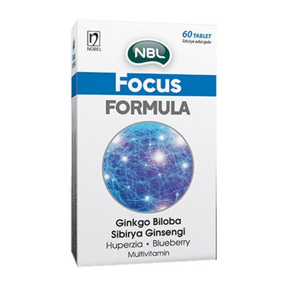 NBL Focus Formula: Enhance Cognitive Function & Memory - Ginkgo Biloba, Ginseng, Vitamin B Complex - Natural Brain Healt