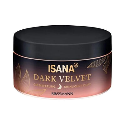 Isana Dark Velvet Body Scrub: Creamy Exfoliating Body Peeling with Shea Butter, White Flower, Sandalwood & Vanilla - Gen