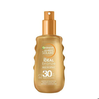 Garnier Ambre Solaire SPF 30 Sunscreen Spray - Ideal Bronze: Water Resistant, Non-Greasy Sun Protection & Radiant Tan, 5.07 fl oz Garnier SPF 30 Sunscreen: Bronze Tan & Sun Protection Sunscreen SPF 30, Tanning sunscreen, Bronze tanning spray, Water resistant sunscreen, Non-greasy sunscreen, Garnier Ambre Solaire, Sun protection spray, Ideal bronze sun protection, sunscreen, sun protection, tanning, bronze, tan, water resistant, non-greasy, spray, SPF, UVA protection, UVB protection, beach, outdoor, summer, 