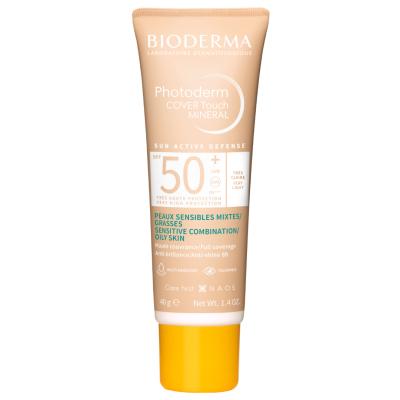 Bioderma Mineral Foundation with SPF50+ - Photoderm Cover Touch, Non-comedogenic Makeup with Zinc Oxide & Titanium Dioxi