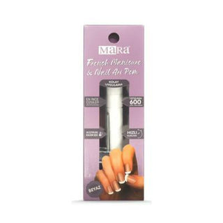mara french manicure nail art pen white, applying nail art using mara pen, french manicure created with mara pen Mara French Manicure - Nail Art Pen | White Mara French Manicure Nail Art Pen - White nail-art, french-manicure, mara, nail-pen, beauty-tools, manicure, nail-care, ai-generated, nail-designs, white-nail-pen