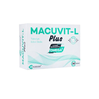Macuvit-L Plus Dietary Supplement for Eye Health Support - 30 Tablets with Lutein, Zeaksantin, and Omega-3