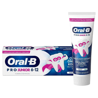 Oral-B Pro Junior Children's Toothpaste for Cavity Prevention - 75ml, Kids Oral Care Oral-B Pro Junior Toothpaste for Kids - Cavity Prevention children's toothpaste, cavity prevention toothpaste, Oral-B Pro Junior, kid's oral care, children's oral hygiene, oral care for kids, kids toothpaste, Oral-B toothpaste, Pro Junior toothpaste, children's dental care