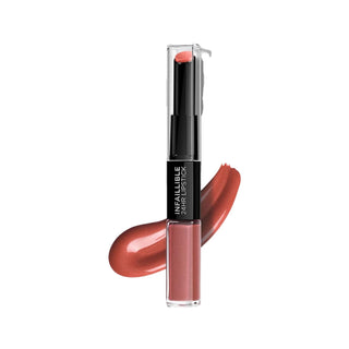 Loreal Paris Infaillible 2-Step 24-Hour Long-Lasting Liquid Lipstick and Balm Combo - 312 Incessant Russet Shade Loreal Paris Infaillible 2-Step Long-Lasting Lipstick & Balm Loreal Paris Infaillible, Long-lasting lipstick, Lip balm and lipstick combo, 24-hour lip color, Incessant Russet lip shade, Lip Care Product, Cosmetics, Beauty Products, Makeup, Lip Color, Moisturizing Lip Products, Durable Lipstick
