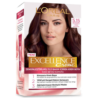 Loreal Paris Excellence Creme Hair Dye - 100% White Hair Coverage, Nourishing & Long-Lasting Color Loreal Paris Excellence Creme Hair Dye - 100% White Coverage hair dye, Loreal Paris Excellence Creme, permanent hair color, hair coloring, nourishing hair dye, 100% white hair coverage, long-lasting color, pro-keratin, ceramide-infused mask, pH balanced shampoo, hair care, beauty products, cosmetics