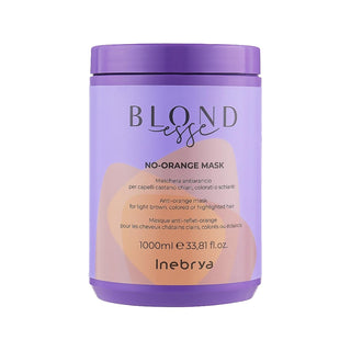 Inebrya Blondesse No Orange Mask - 1000ml Anti-Orange Tone Hair Mask for Blonde Hair, Professional Hair Care Inebrya Blondesse No Orange Mask - Anti-Orange Tone Hair Care blonde hair mask, anti-orange tone hair mask, Inebrya Blondesse, hair care for blonde hair, professional hair mask, hair nourishment, deep conditioning, color preservation, salon treatments, at-home hair care