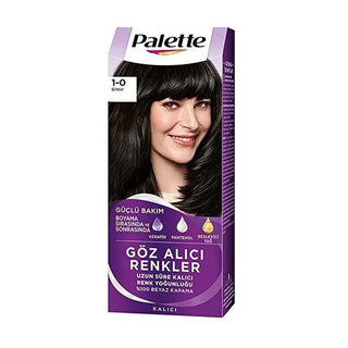 Palette Intense Black Hair Dye 1-0: Permanent, Long-Lasting Color, Enhanced Shine, Keratin & Nourishing Oils for Deep Conditioning Palette Black Hair Dye: Intense Color & Enhanced Shine black hair dye, permanent black hair color, intense black hair dye, shiny black hair, hair dye with keratin, long lasting black hair color, deep black hair dye, Palette hair dye, 1-0 Black hair dye, hair dye, permanent hair dye, intense color, long-lasting color, hair shine, keratin, pantenol, nourishing oils, hair care, hai