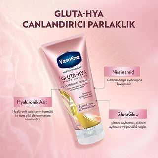 Vaseline Gluta-Hya Serum Etkili Canlandırıcı Vücut Losyonu - Moisturizing Body Lotion with Hyaluronic Acid & GlutaGlow Technology Vaseline Gluta-Hya Serum Body Lotion - Hydrate & Brighten Vaseline Gluta-Hya Serum Body Lotion, Moisturizing Body Lotion, Skin Brightening Lotion, Hyaluronic Acid Body Care, Dermatologically Tested Skincare, Hydrating Body Lotion, Brightening Body Care, GlutaGlow Technology, Niacinamide Enriched, Non-Greasy Moisturizer, Daily Skincare, Sensitive Skin Friendly, Radiant Skin, Dry S