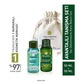 Yves Rocher Hair Care Trial Set - Anti-Hair Loss Prebiotic Shampoo & Purifying Vinegar, Travel Size Hair Care Products for Hair Strengthening Yves Rocher Hair Care Trial Set - Anti-Hair Loss & Strengthening hair loss treatment, hair care trial set, prebiotic shampoo, purifying vinegar for hair, anti-hair fall products, hair strengthening products, travel hair care set, Yves Rocher, hair care products, travel size, mini size hair care, hair loss solution, healthy hair products
