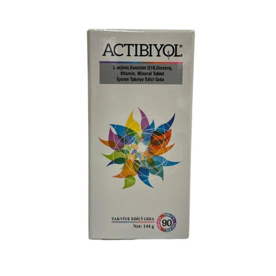 Actibiyol L-Arginine, CoQ10 & Ginseng Supplement Tablets: Boost Energy, Support Immunity & Heart Health - 90 Tablets