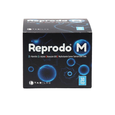 Reprodo M 30 Saşe Dietary Supplement Powder - Multivitamin, L-Carnitine, L-Arginine, Coenzyme Q10