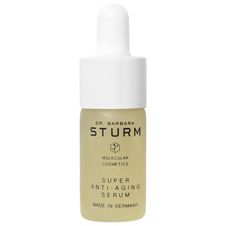 Dr. Barbara Sturm Mini Super Anti-Aging Serum - Vegan, Cruelty-Free Hyaluronic Acid Serum for Fine Lines & Wrinkles Dr. Barbara Sturm Anti-Aging Serum - Vegan & Cruelty-Free Anti-Aging Serum, Vegan Skincare, Cruelty-Free Cosmetics, Hyaluronic Acid Serum, Natural Anti-Aging, Skincare, Mini Size, Fine Lines and Wrinkles, Dryness, Dullness and Uneven Texture, Purslane, Skullcap, Gluten-Free, Lightweight Serum, Skincare for Normal Skin, Skincare for Dry Skin, Skincare for Combination Skin, Skincare for Oily Ski