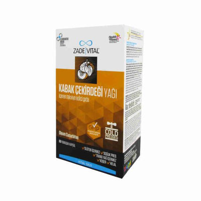 Zade Vital Pumpkin Seed Oil Capsules: 320mg Natural Supplement for Heart Health & Omega Fatty Acids - 60 Count