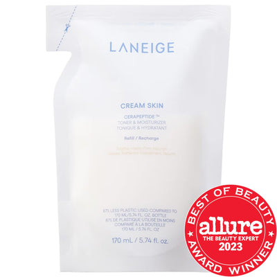 Laneige Cream Skin Refillable Toner & Moisturizer: Peptide & Ceramide Hydration for Radiant Glass Skin - Korean Beauty A
