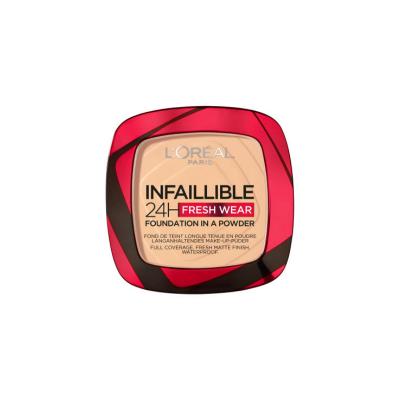 L'Oreal Paris Infaillible 24H Fresh Wear Cashmere Powder Foundation: Long-Lasting Matte Coverage, Lightweight Feel - Oil