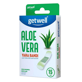 Getwell Aloe Vera Bandages 15 Count - Waterproof & Breathable