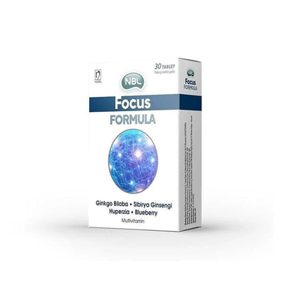 NBL Focus Formula Dietary Supplement - Enhances Cognitive Function & Mental Clarity with Ginkgo Biloba, Ginseng, & Vitam