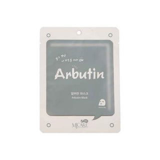 mjcare arbutin mask packaging, close up of mjcare arbutin mask, application of mjcare arbutin mask MjCare Arbutin Mask - Brightening Face Mask | 22g MjCare Arbutin Mask - Brightening 22g mjcare, arbutin-mask, brightening-face-mask, skincare, single-use-mask, moisturizing, skin-tone-evening, hyaluronic-acid, ai-generated, skin-care-needs