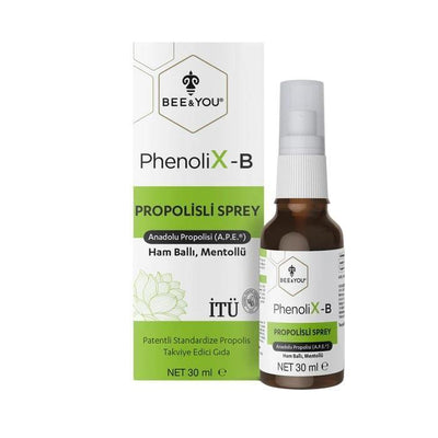 BEE & YOU PhenoliX-B Propolis Spray Supplement - Natural Health Support with Propolis, Honey & Menthol - 1.01 fl oz