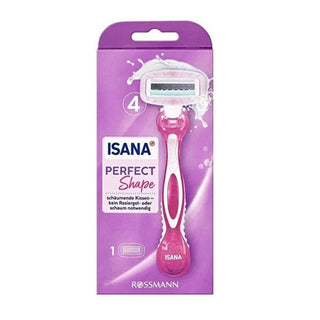 Isana Women's 4-Blade Razor with Lubricating Strips - Vegan, Smooth Shave, Gentle on Skin Isana Women's 4-Blade Razor - Smooth, Vegan Shave women's razor blades, vegan shaving products, lubricating strip razors, Gillette Venus compatible, multi-blade razors for women, smooth shave, gentle on skin, women's shaving, cruelty-free, personal care, beauty, grooming, Isana brand