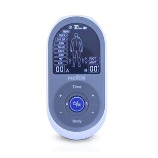 direct nexus tens ems massager front view, direct nexus tens ems massager display screen Direct Nexus TENS, EMS Massager - Muscle Relief | Adjustable Intensity Direct Nexus TENS & EMS Massager | Pain Relief Device direct-nexus, tens, ems, masage-stimulator, muscle-pain-relief, pain-relief-device, athlete-recovery, adjustable-intensity, ai-generated, wellness