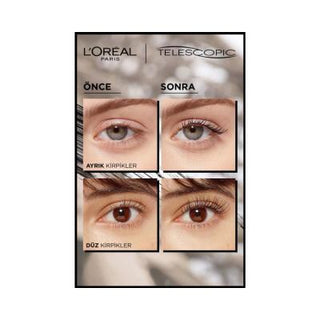 Loreal Paris Telescopic Carbon Black Mascara - Lengthening & Volumizing for Dramatic Lashes Loreal Paris Telescopic Carbon Black Mascara - Lengthen & Define Lashes Loreal Paris Mascara, Telescopic Carbon Black Maskara, Lengthening Mascara, Volumizing Mascara, Cosmetic Eyelash Enhancer, Makeup, Eye Makeup, Lash Enhancement, Vitamin E, Carbon Black Pigments, Dramatic Lashes, Beauty Essentials, Cosmetics