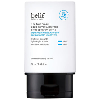 The True Cream Aqua Bomb SPF 45 Korean Moisturizer Face Sunscreen - Lightweight Broad-Spectrum Protection for All Skin T