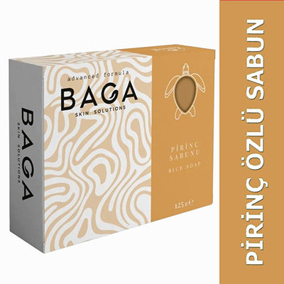 Baga Rice Soap - Natural Skin Brightening & Hair Nourishing Soap with Rice Extract & Vitamin B - Gentle Cleanser for Rad