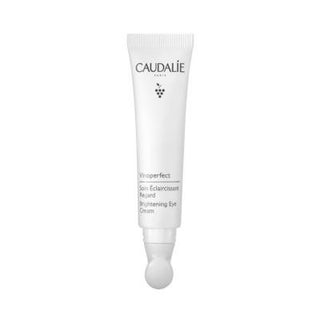 caudalie vinoperfect brightening eye cream jar, close-up of caudalie vinoperfect eye cream texture Caudalie Vinoperfect Brightening Eye Cream - Reduce Dark Circles | 15 ml Caudalie Vinoperfect Brightening Eye Cream - 15 ml caudalie, brightening-eye-cream, dark-circles, puffiness-relief, moisturizing, skin-care, anti-aging, eye-care, natural-ingredients, ai-generated