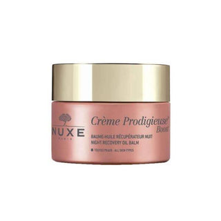 Nuxe Creme Prodigieuse Boost Night Recovery Oil Balm: Revitalize Stressed Skin, Anti-Aging, with Jasmine & Macadamia Oils - Paraben & Non-Comedogenic Nuxe Night Recovery Oil Balm: Anti-Aging, Revitalize Skin Night recovery oil balm, Anti-aging night balm, Jasmine flower skin care, Macadamia oil balm, Paraben free night cream, Non-comedogenic balm, Night cream for stressed skin, Calendula extract balm, Skin recovery night treatment, Facial oil balm, Night cream, Face balm, Anti-aging, Hydrating, Revitalizing