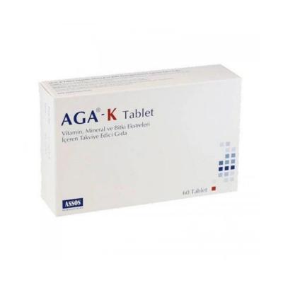 Assos Aga-K 60 Tablet Dietary Supplement with Vitamins, Minerals, and Plant Extracts