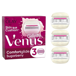 Gillette Venus Comfort Glide Sugarberry Women's Razor Refills - 3 Count, Smooth Shaving for Sensitive Skin Gillette Venus Comfort Glide Sugarberry Razor Refills Women's razors, Shaving blades, Gillette Venus, Comfort Glide, Sugarberry scent, Sensitive skin shaving, Smooth shaving, Razor refills, Women's grooming, Personal care, Shaving essentials