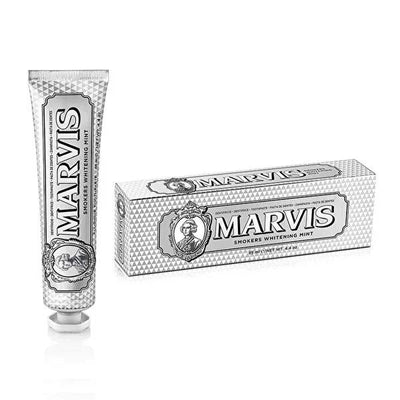 Marvis Whitening Smokers Toothpaste - Mint Flavor, 85ml - Effective Stain Removal for Smokers and Coffee Lovers
