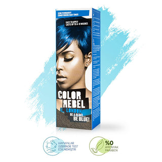 color rebel semi-permanent hair color blue 100 ml, blue hair color applied on hair Color Rebel Semi-Permanent Hair Color - Blue | 100 ml Color Rebel Semi-Permanent Hair Color - Blue 100ml color-rebel, hair-color, semi-permanent, blue-hair-dye, paraben-free, ammonia-free, animal-friendly, hair-care, vibrant-color, ai-generated