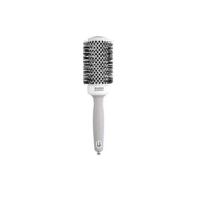 Olivia Garden Expert Blowout Shine Hair Brush - Professional Detangling & Styling Brush for Smooth Blowouts - White & Gr