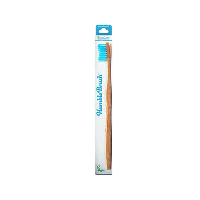 Humble Brush Soft Adult Manual Toothbrush - Gentle on Gums & Teeth, Blue Color, Simple & Effective Oral Care