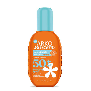 Arko Sun Care SPF 50+ Sunscreen Spray: UVA & UVB Protection, Reef Safe, Non-Greasy, Water Resistant - 200ml Arko SPF 50+ Sunscreen Spray: Reef Safe UVA/UVB Protection sunscreen spray, SPF 50+ sunscreen, UVA UVB protection, sensitive skin sunscreen, water resistant sunscreen, ocean friendly sunscreen, reef safe sunscreen, non greasy sunscreen, sun protection spray, sun cream, Arko Sun Care, sun protection, UVA protection, UVB protection, sensitive skin, reef safe, non greasy, water resistant, beach, swimming