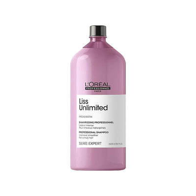 L'Oreal Professionnel Paris Liss Unlimited Shampoo - 1500ml Smoothing & Disciplining Hair Care for Unruly Hair, Professi