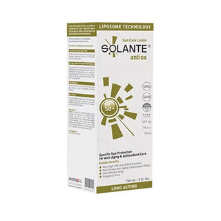 Solante Antiox Anti-Aging Sunscreen SPF 50+ for Sensitive Skin - 5.07 fl oz Solante Antiox Sunscreen SPF 50+ for Sensitive Skin Sunscreen, Anti-aging sunscreen, SPF 50+, Antioxidant sunscreen, Sensitive skin sunscreen, Water-resistant sunscreen, Oil-free sunscreen, Paraben-free, Perfume-free, Daily sunscreen, Broad-spectrum protection, Skin care, Anti-aging skin care