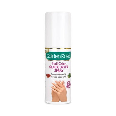 Golden Rose Nail Polish Quick Dryer Spray: Fast Drying & Cuticle Moisturizing with Almond & Grape Seed Oil - 55ml