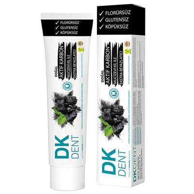 DK Dent Activated Charcoal & Clay Toothpaste - Naturally Whiten Teeth, Remove Stains, Fluoride Gluten & Paraben-Free Ora