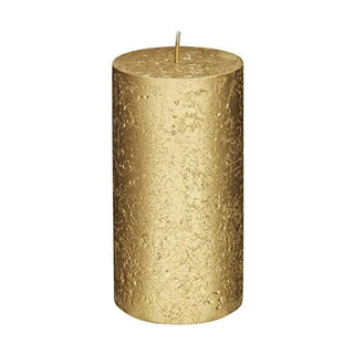 Rubin Licht Rustic Metallic Gold Cylindrical Candle - Unique Home Decor, 5.12 Inches Tall Rubin Licht Rustic Gold Candle - Unique Decor rustic candle, metallic gold candle, cylindrical candle, unique home decor, artisan candle, home decor enthusiasts, luxurious candle, elegant home decor, ambient lighting, decorative appeal, wax and metal candle