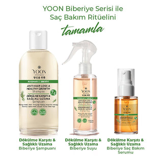 Yoon Hair Care Serum with Rosemary Extract - Anti-Hair Loss, Promotes Hair Growth & Healthier Scalp Yoon Hair Care Serum - Anti-Hair Loss & Hair Growth Hair care serum, Rosemary hair treatment, Anti-hair loss product, Natural hair growth promoter, Scalp care product, Hair growth serum, Hair loss solution, Natural hair care, Rosemary extract hair care, Healthy scalp, Hair nourishment, Fuller hair, Shiner hair, Hair health, Scalp health