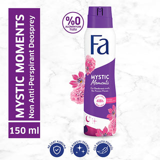 Fa Mystic Women's Deodorant Spray - Long Lasting, Aluminum-Free, 5.07 fl oz Fa Mystic Deodorant Spray for Women - 48hr Protection women's deodorant spray, aluminum-free deodorant, long-lasting deodorant, natural deodorant spray, fragrant deodorant for women, personal care, hygiene products, sensitive skin care, natural personal care, passionflower scented, 48-hour protection, travel size deodorant