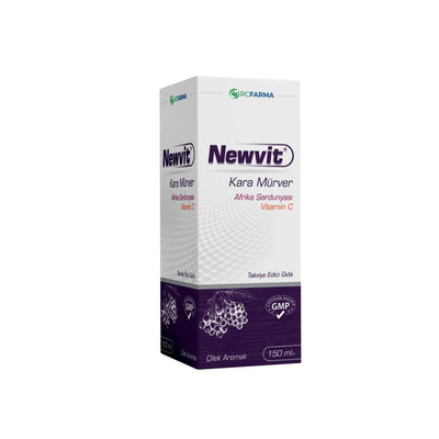 Newvit Sambucus Nigra Immune Support Supplement - 5.07 fl oz Liquid Dietary Supplement with Vitamin C & Zinc for Kids & 