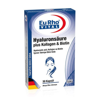 EuRho Vital Hyaluronsaure plus Collagen & Biotin 30 Capsules