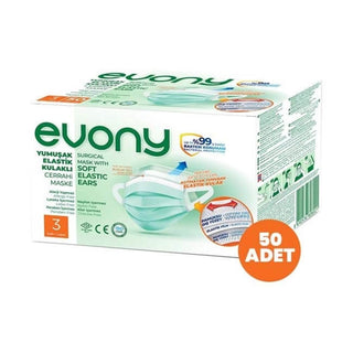 Evony Soft Elastic Eared 3-Layer Surgical Mask 50 Pieces